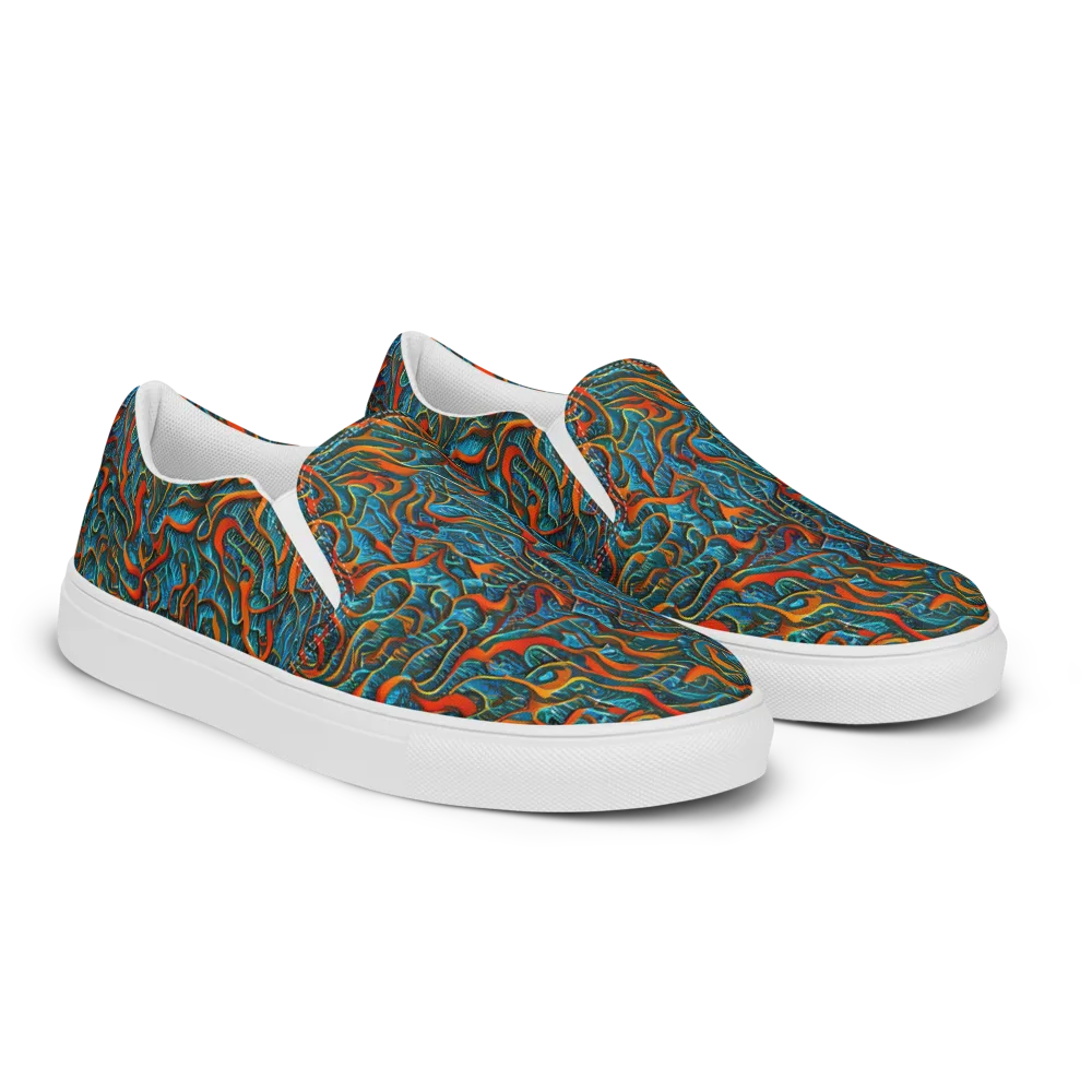 Inferno Aquatic on Women's Slip-On Canvas Shoes — Right Front