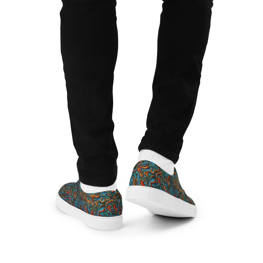 Inferno Aquatic on Men's Lace-Up Canvas Shoes — Back