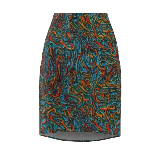Inferno Aquatic on a Pencil Skirt