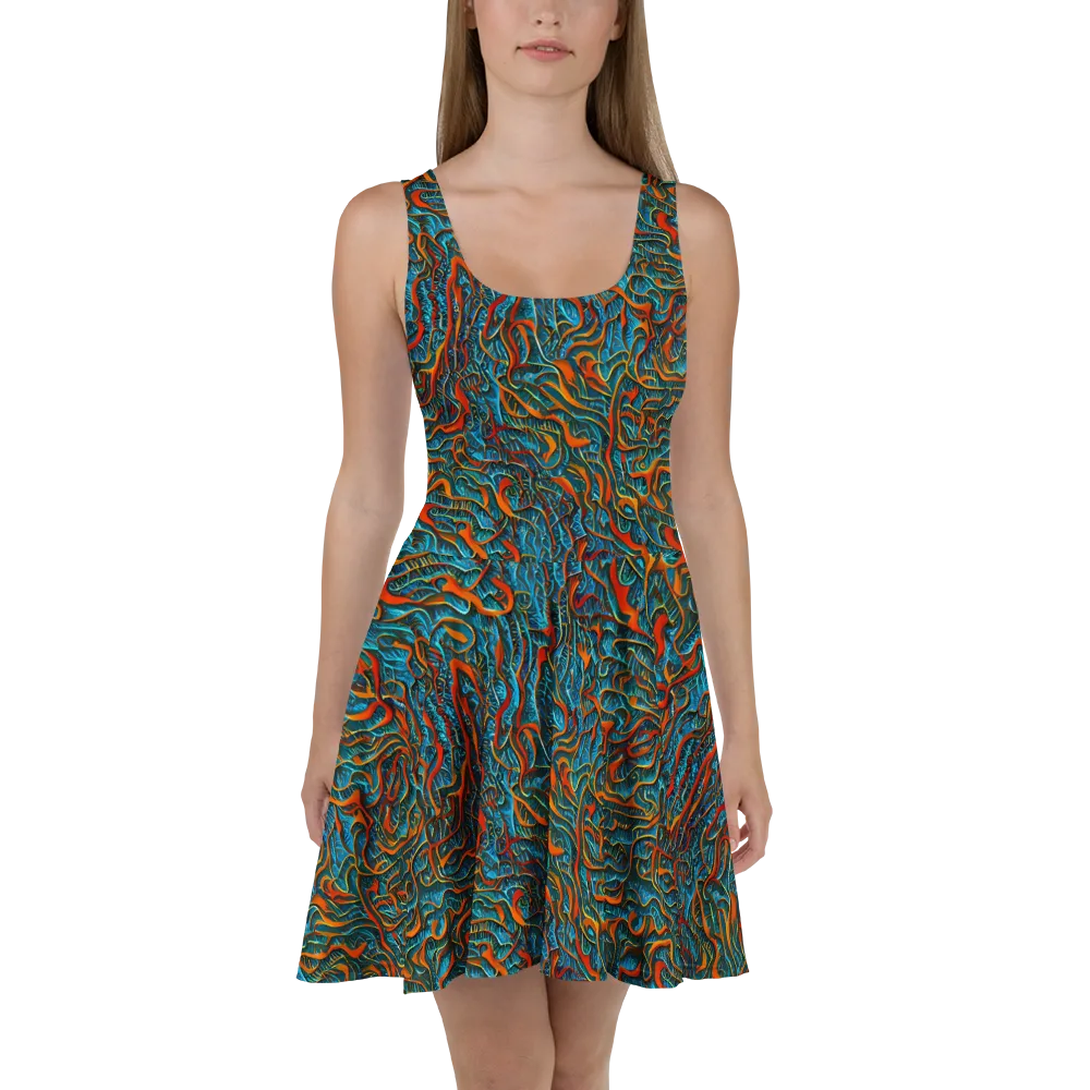 Inferno Aquatic on Skater Dress — Front