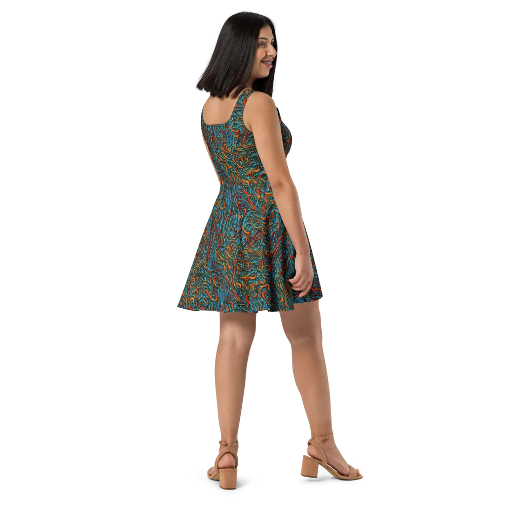 Inferno Aquatic on Skater Dress — Right