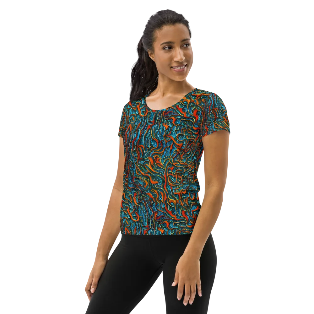 Inferno Aquatic on Women's Athletic T-Shirt — Left