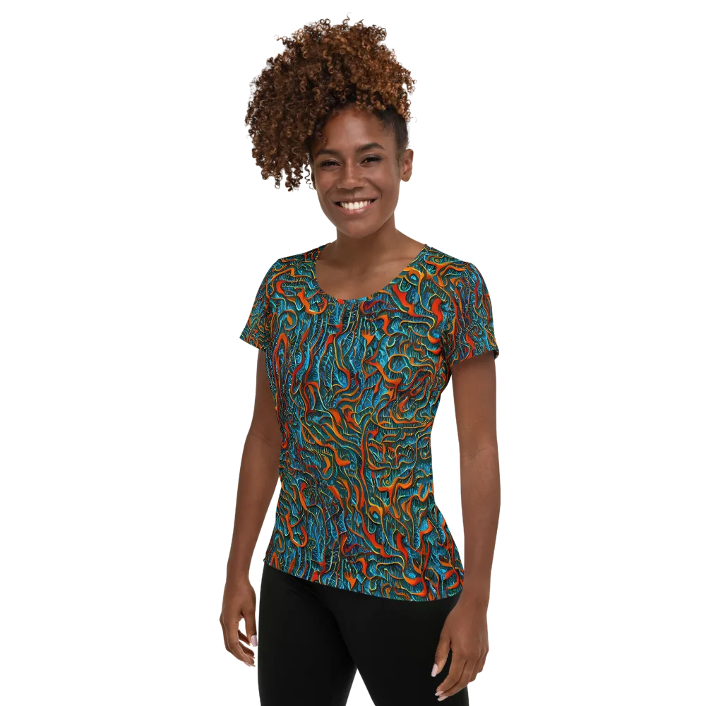 Inferno Aquatic on Women's Athletic T-Shirt — Left