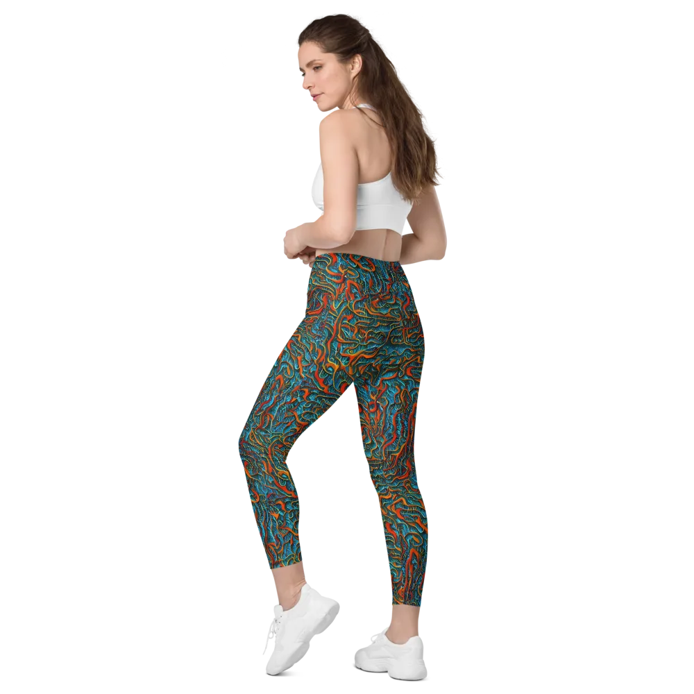 Inferno Aquatic on Leggings with Pockets — Left Back