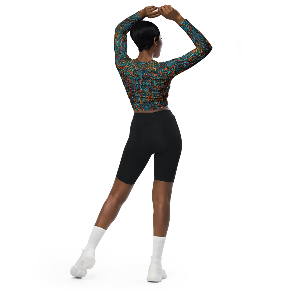Inferno Aquatic on Long Sleeve Crop Top — Back