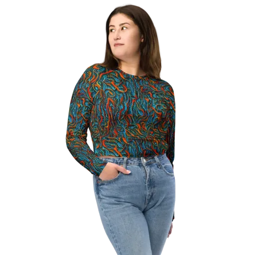 Inferno Aquatic on a Long Sleeve Crop Top