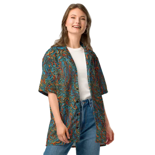 Inferno Aquatic on a Button Shirt