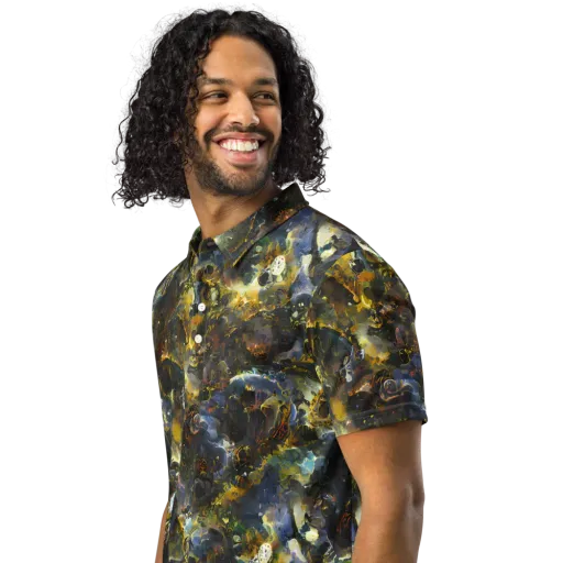 Obsidian Canopy on a Men's Slim Fit Polo Shirt