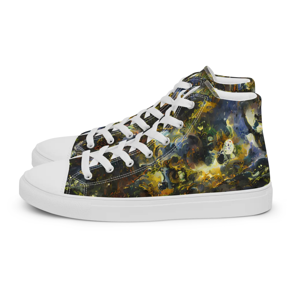 Obsidian Canopy on Men's High Top Canvas Shoes — Left