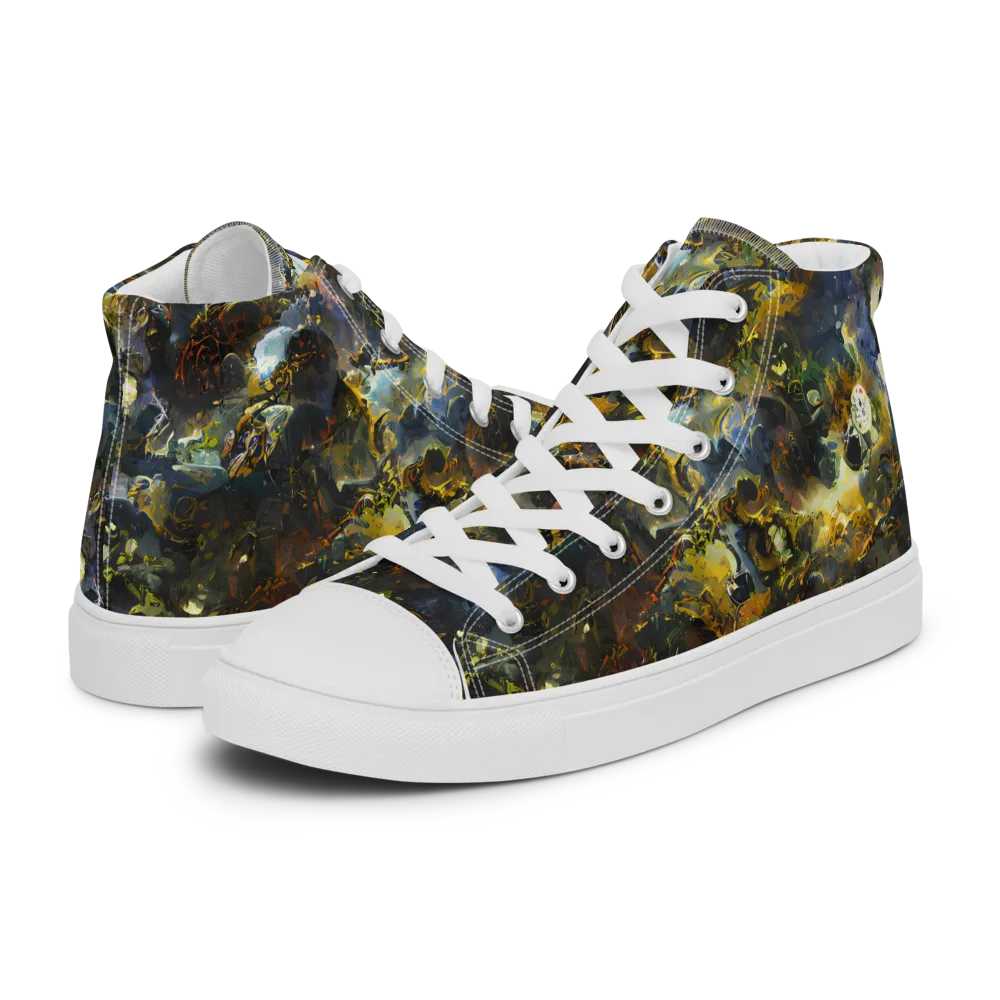 Obsidian Canopy on Men's High Top Canvas Shoes — Left