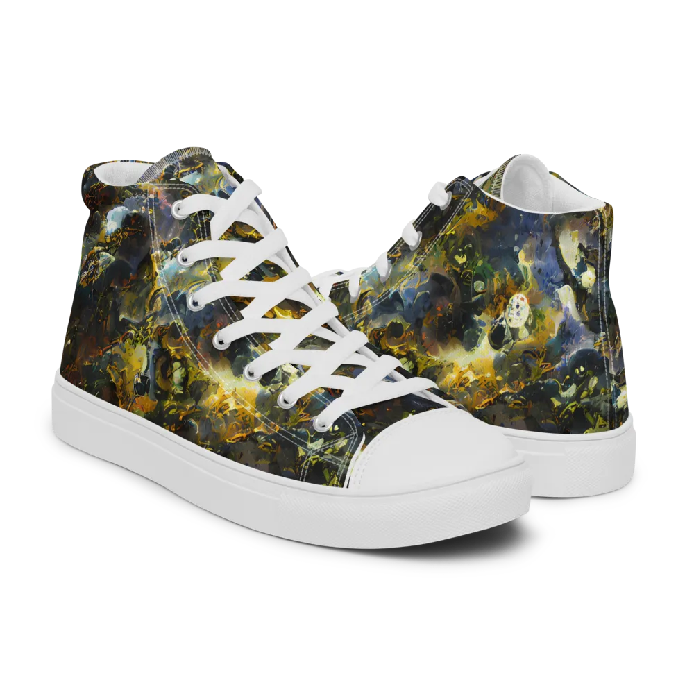 Obsidian Canopy on Men's High Top Canvas Shoes — Right