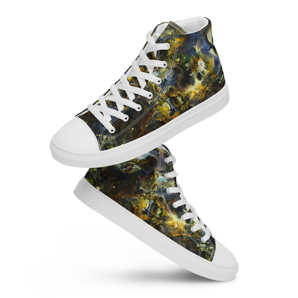 Obsidian Canopy on Men's High Top Canvas Shoes — Front