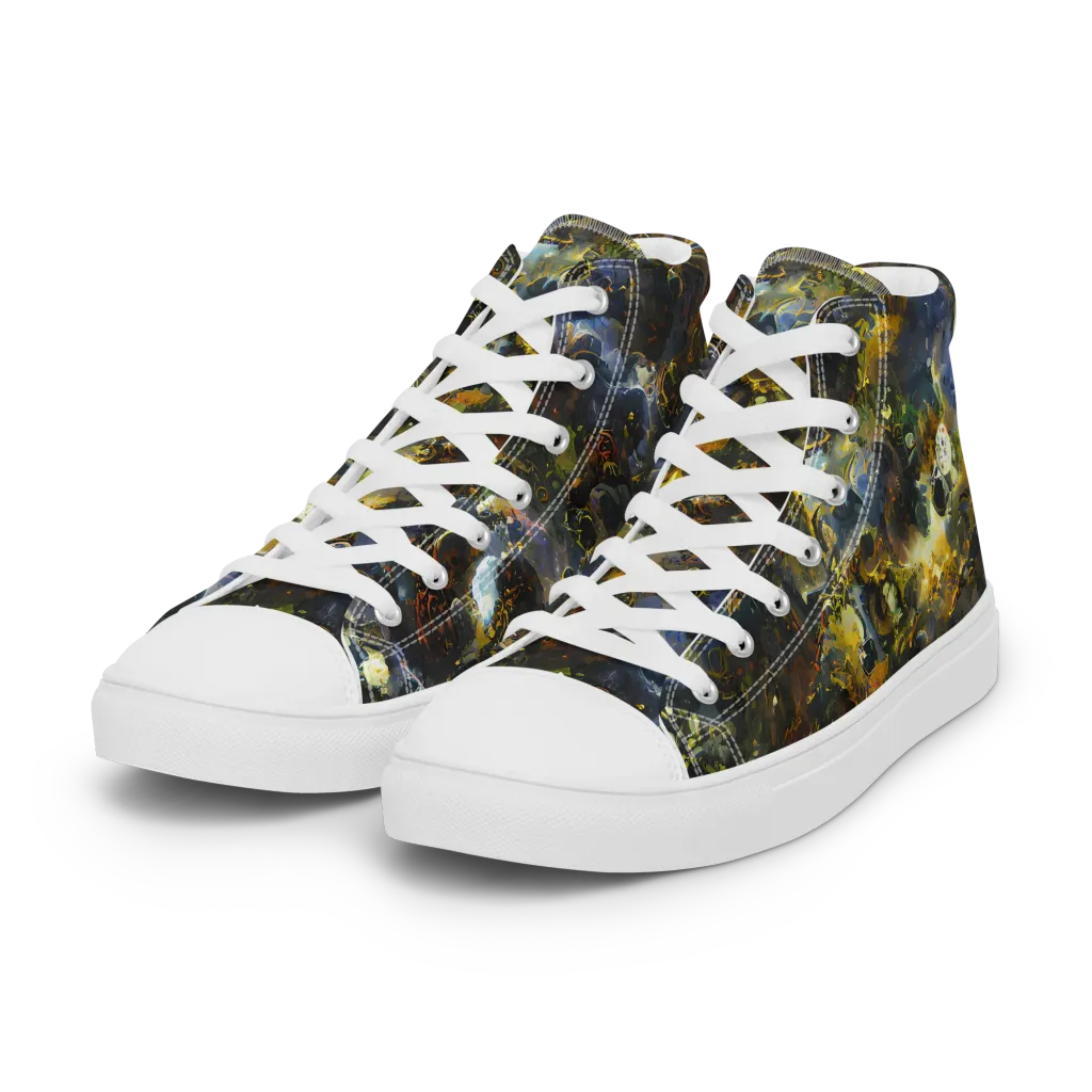 Obsidian Canopy on Women's High Top Canvas Shoes — Left Front