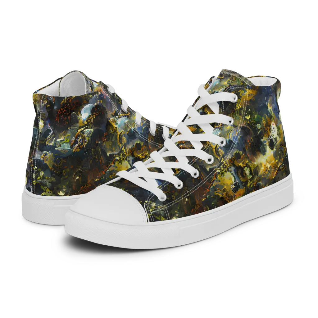 Obsidian Canopy on Women's High Top Canvas Shoes — Left