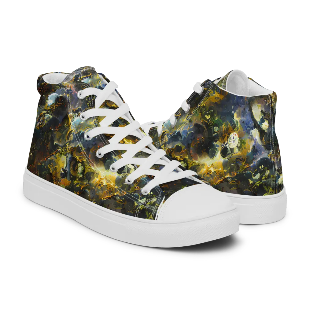 Obsidian Canopy on Women's High Top Canvas Shoes — Right