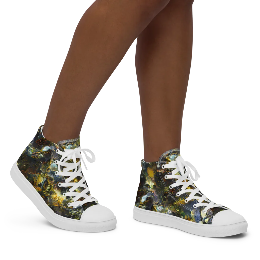 Obsidian Canopy on Women's High Top Canvas Shoes — Right