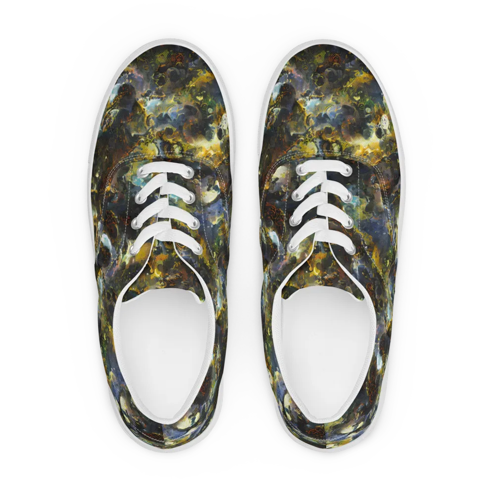 Obsidian Canopy on Men's Lace-Up Canvas Shoes — Front