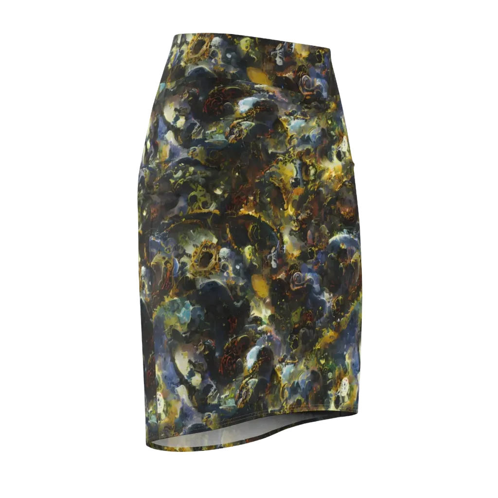 Obsidian Canopy on Pencil Skirt — Front Side