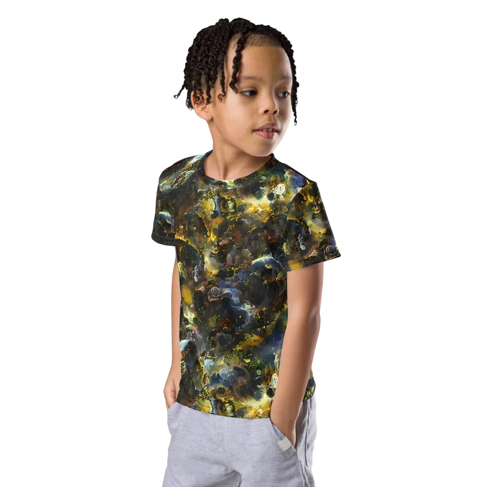 Obsidian Canopy on Kids Crew Neck T-Shirt — Left Front