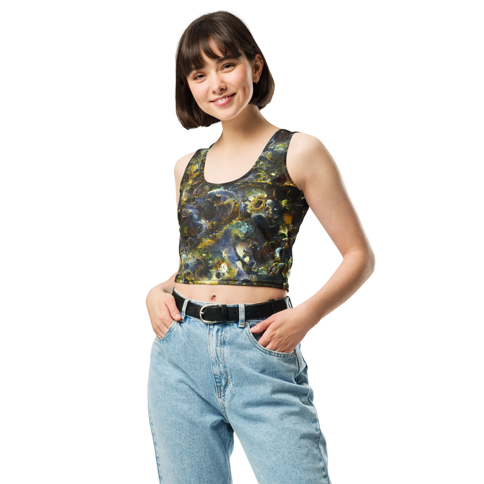 Obsidian Canopy on Crop Top — Front