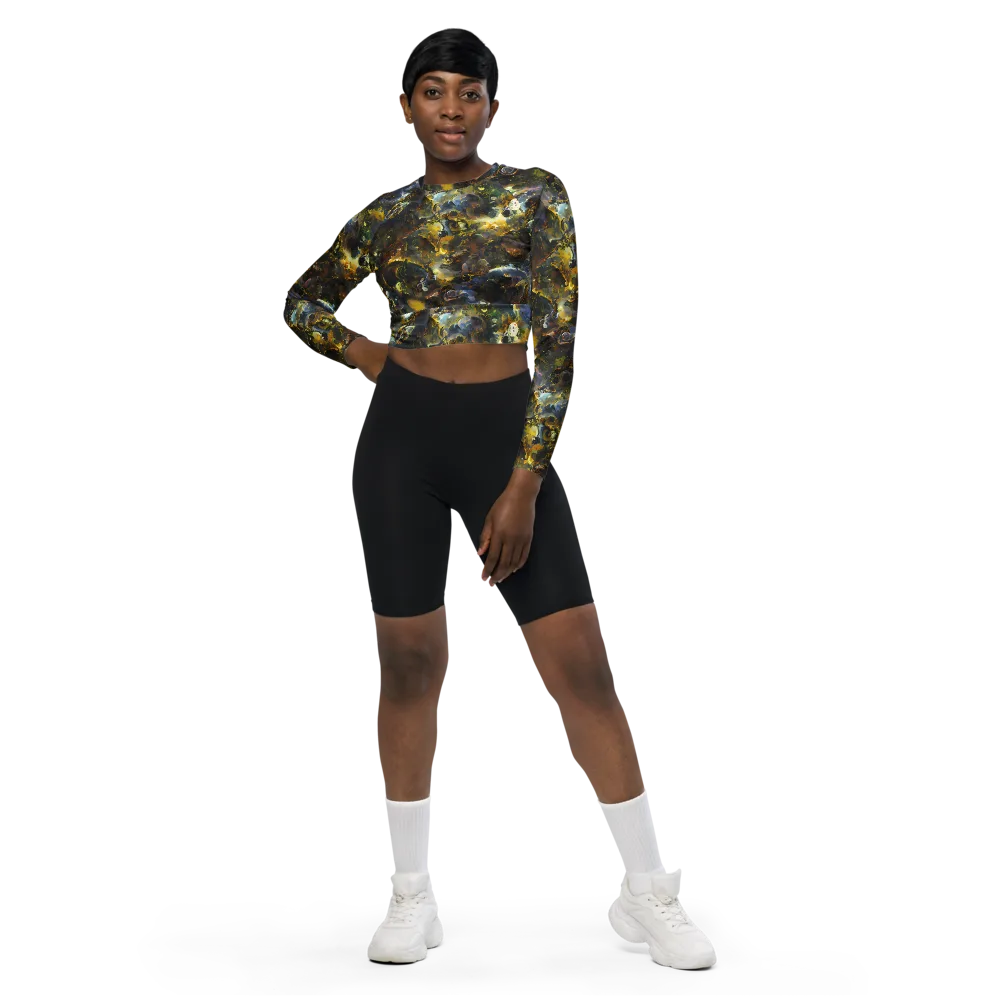 Obsidian Canopy on Long Sleeve Crop Top — Front