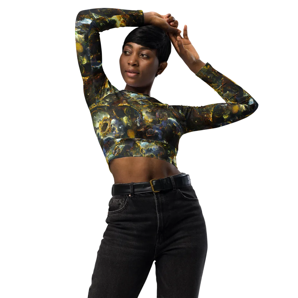 Obsidian Canopy on Long Sleeve Crop Top — Front