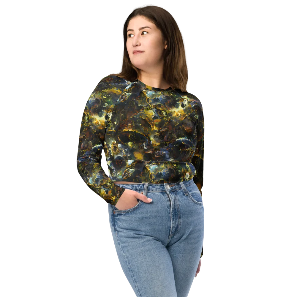 Obsidian Canopy on Long Sleeve Crop Top — Front