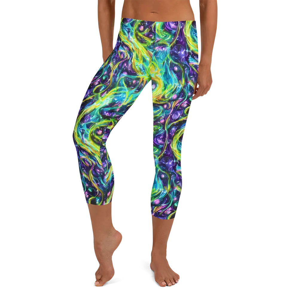 Hypercolor Lagoon on Capri Leggings — Front