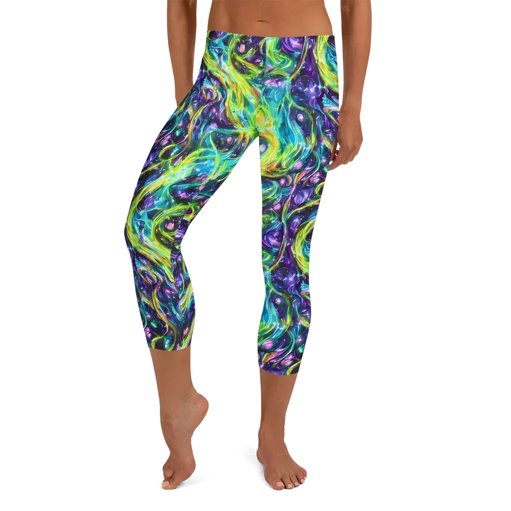 Hypercolor Lagoon on Capri Leggings — Front