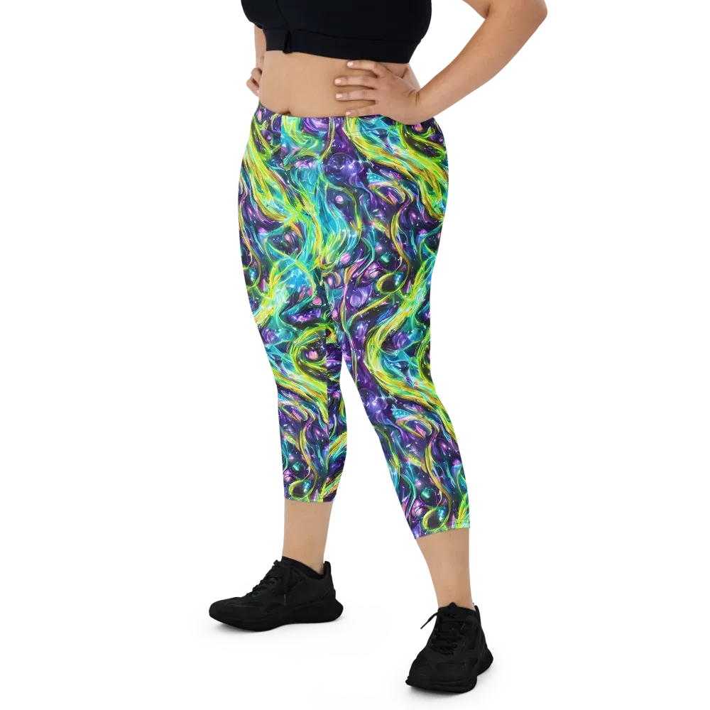 Hypercolor Lagoon on Capri Leggings — Front