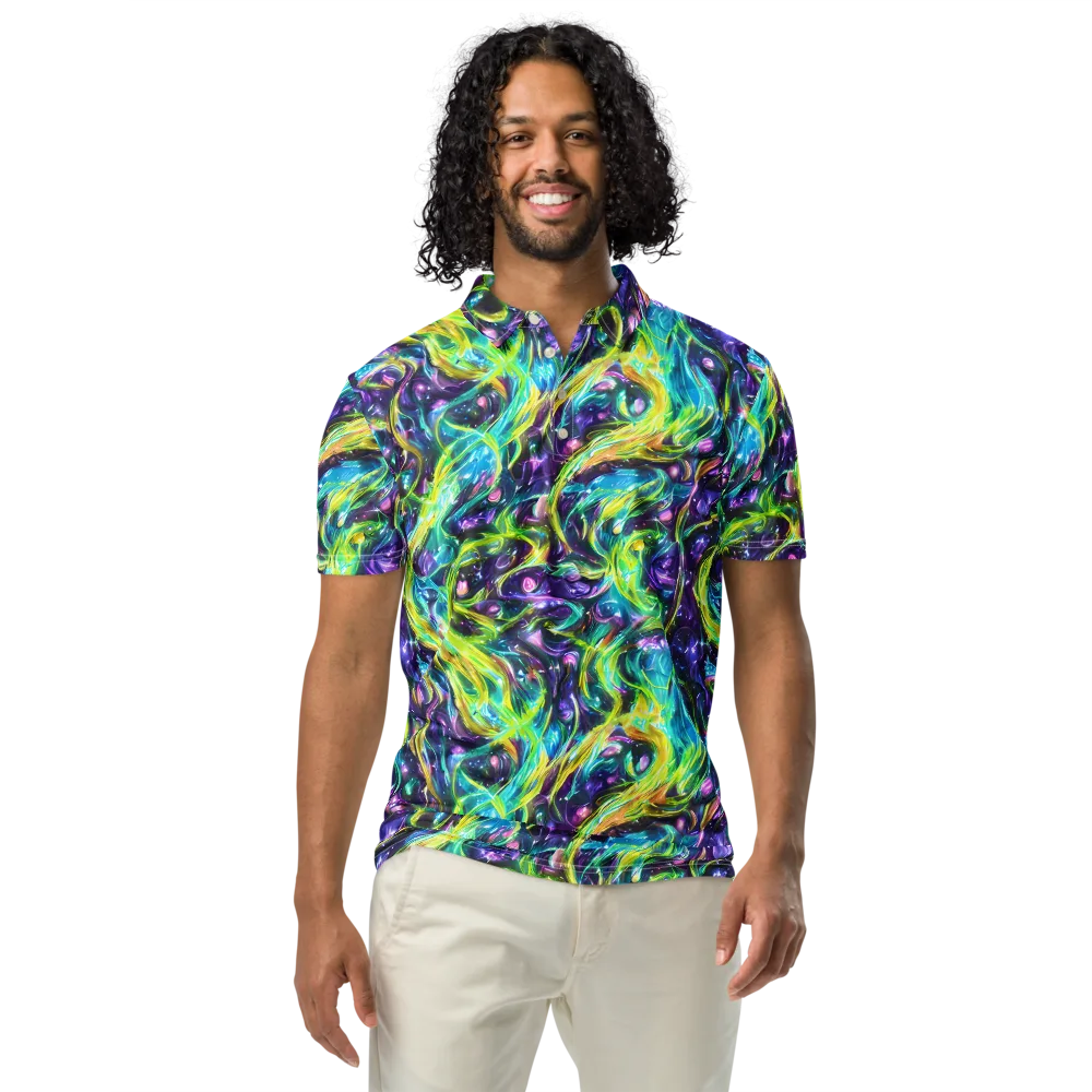Hypercolor Lagoon on Men's Slim Fit Polo Shirt — Front
