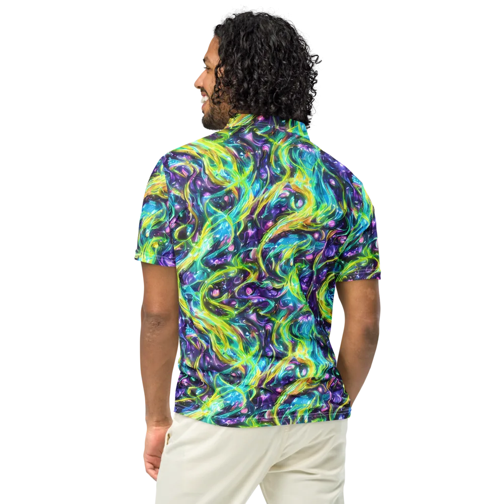 Hypercolor Lagoon on Men's Slim Fit Polo Shirt — Back