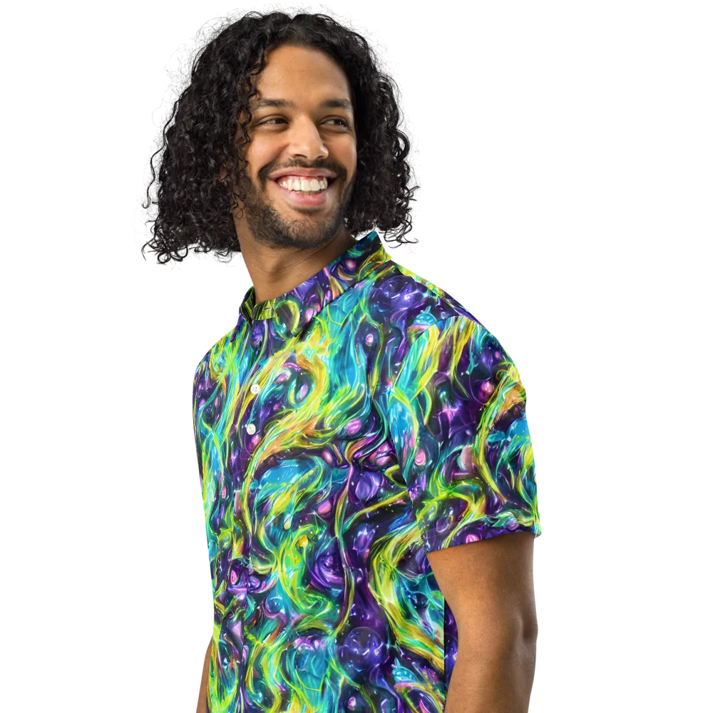 Hypercolor Lagoon on Men's Slim Fit Polo Shirt — Left Front