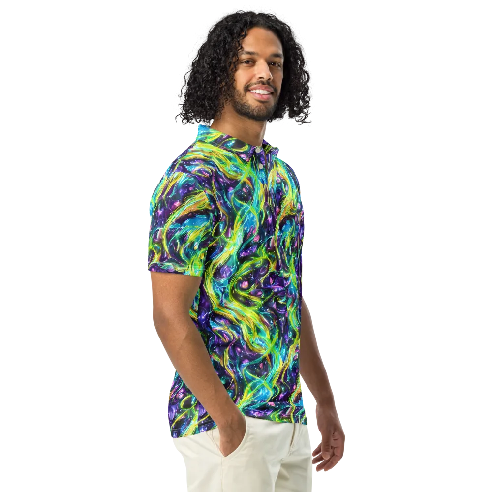 Hypercolor Lagoon on Men's Slim Fit Polo Shirt — Right Front