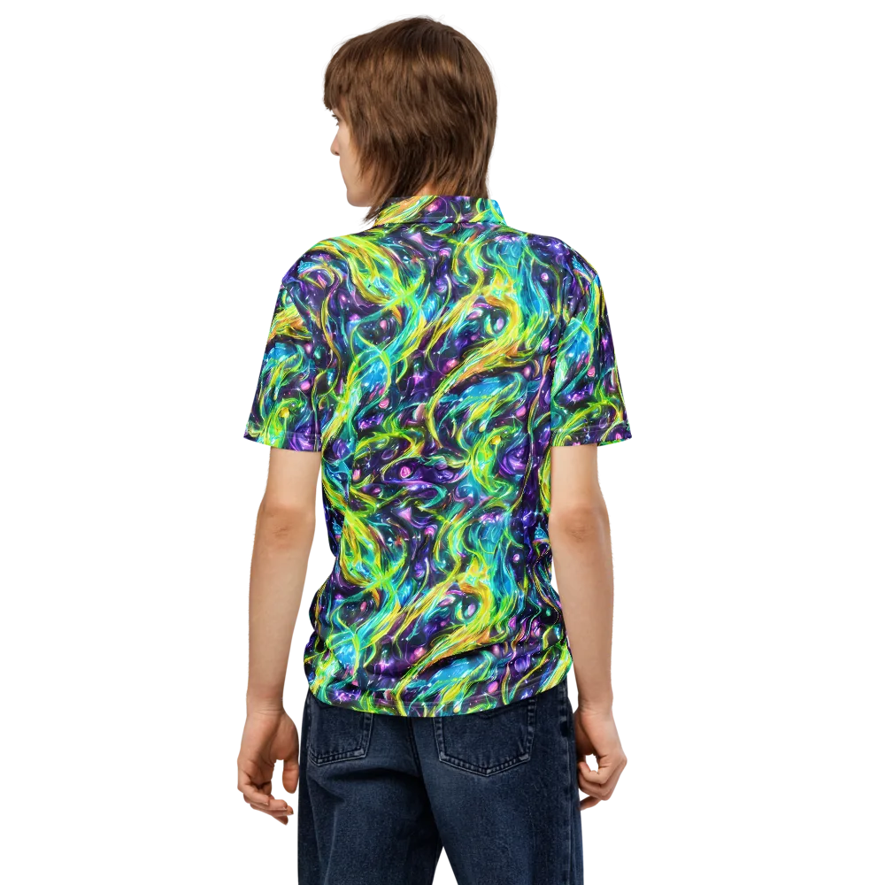 Hypercolor Lagoon on Men's Slim Fit Polo Shirt — Back