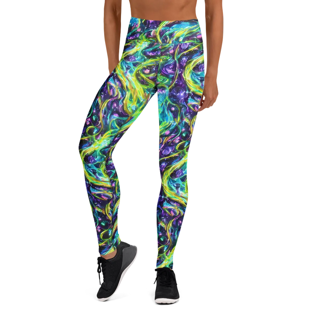 Hypercolor Lagoon on Yoga Leggings — Front