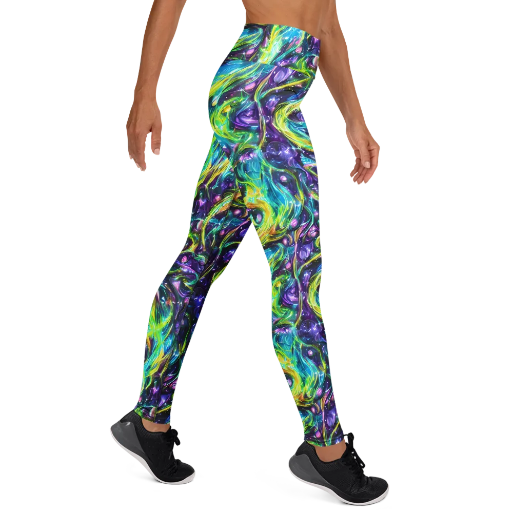 Hypercolor Lagoon on Yoga Leggings — Right
