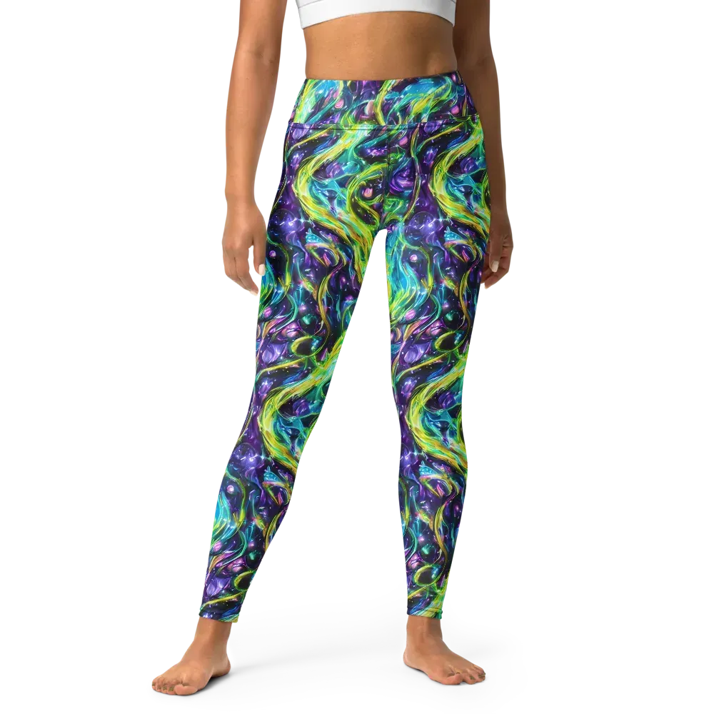 Hypercolor Lagoon on Yoga Leggings — Front