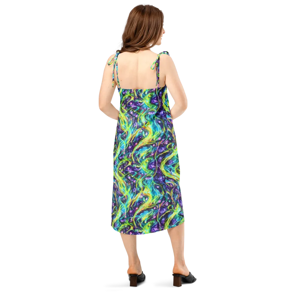 Hypercolor Lagoon on Slip Dress — Back