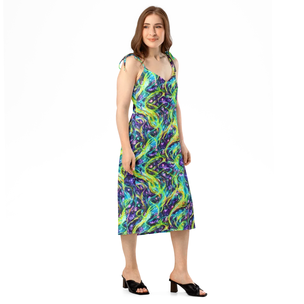 Hypercolor Lagoon on Slip Dress — Right Front