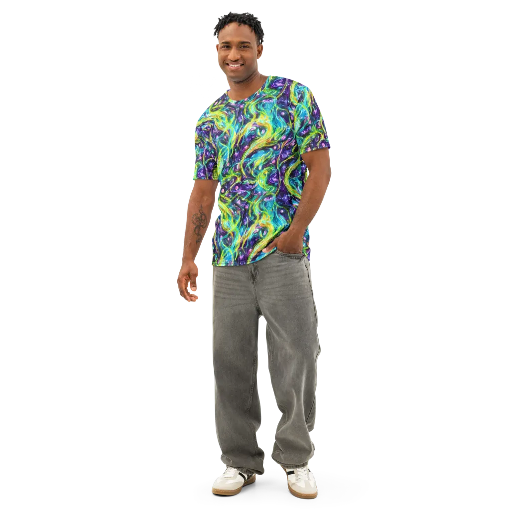 Hypercolor Lagoon on Men's Cotton Crew Neck T-Shirt — Front