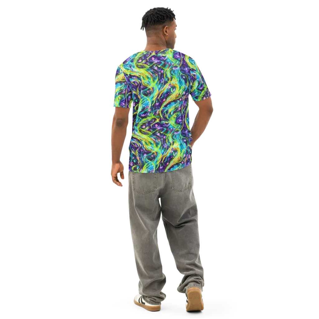Hypercolor Lagoon on Men's Cotton Crew Neck T-Shirt — Back