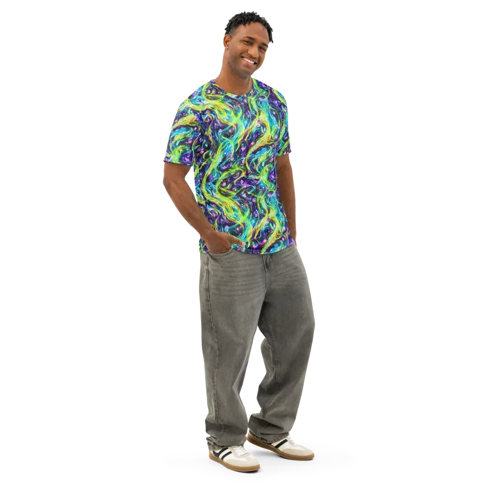 Hypercolor Lagoon on Men's Cotton Crew Neck T-Shirt — Right Front