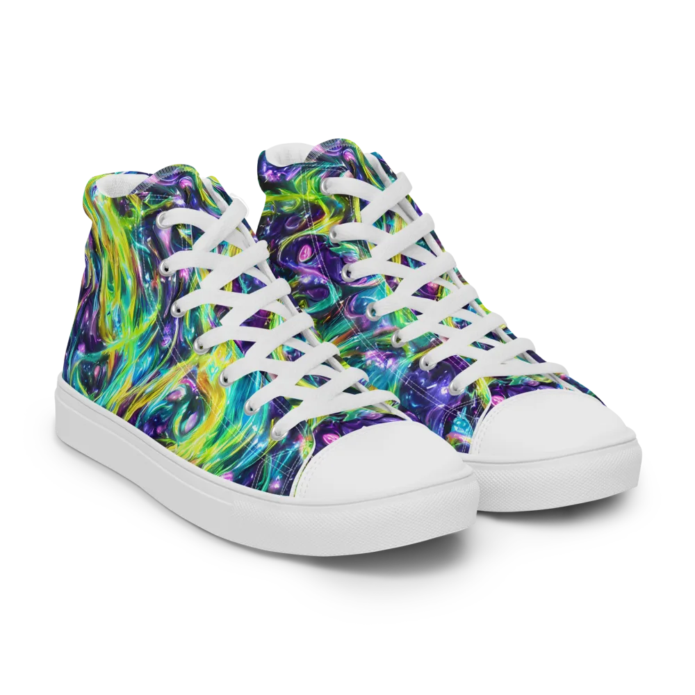 Hypercolor Lagoon on Men's High Top Canvas Shoes — Right Front