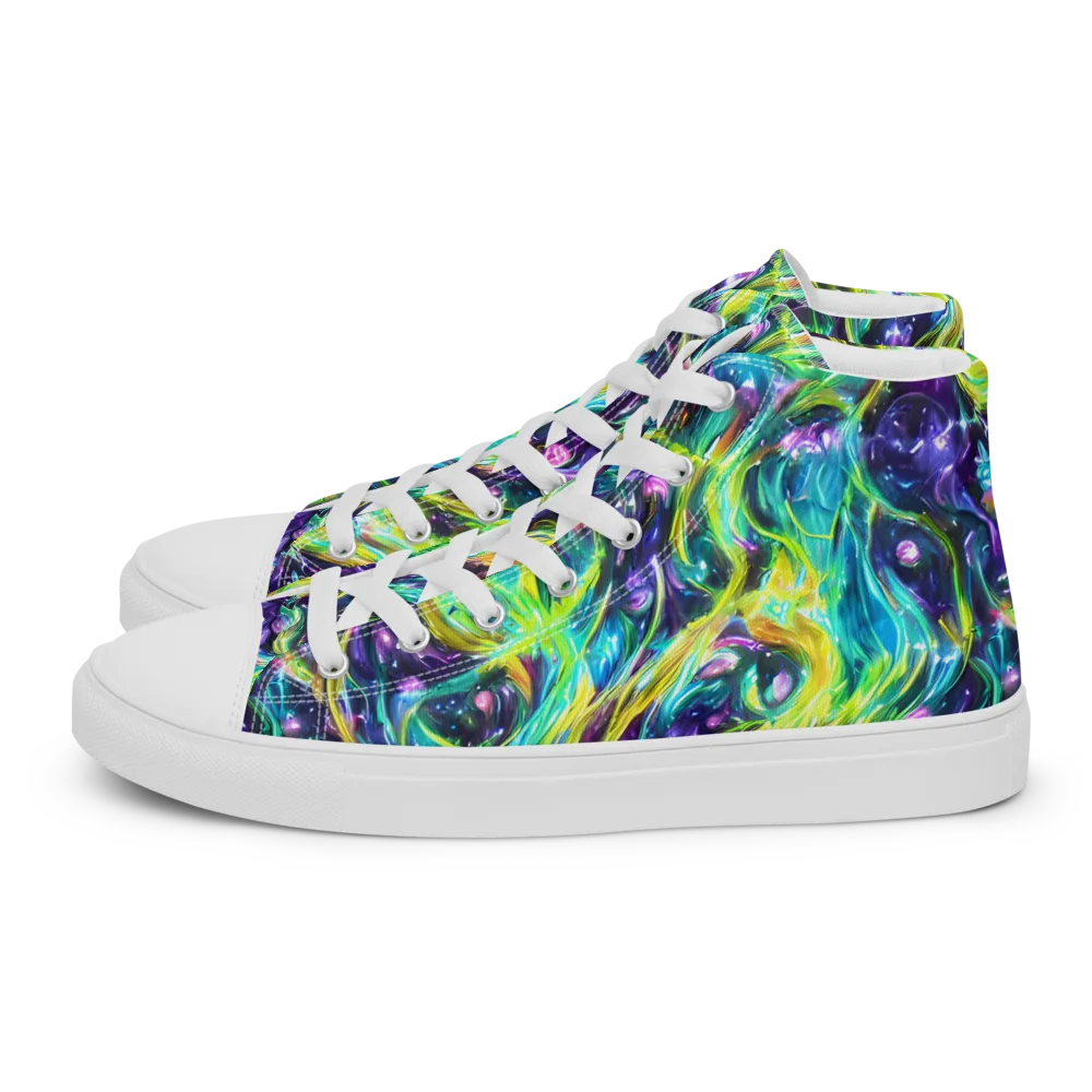Hypercolor Lagoon on Men's High Top Canvas Shoes — Left