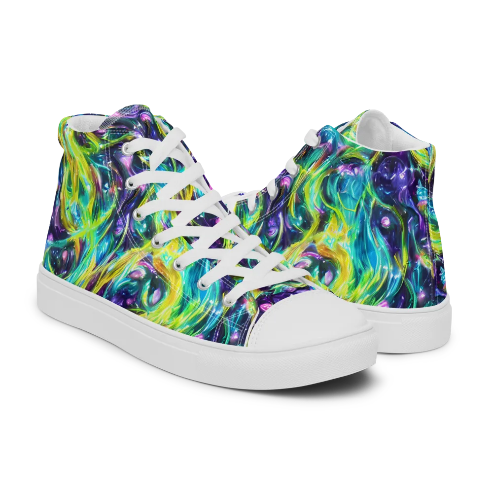 Hypercolor Lagoon on Men's High Top Canvas Shoes — Right