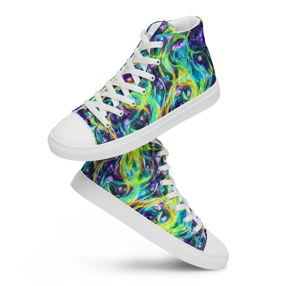 Hypercolor Lagoon on Men's High Top Canvas Shoes — Front