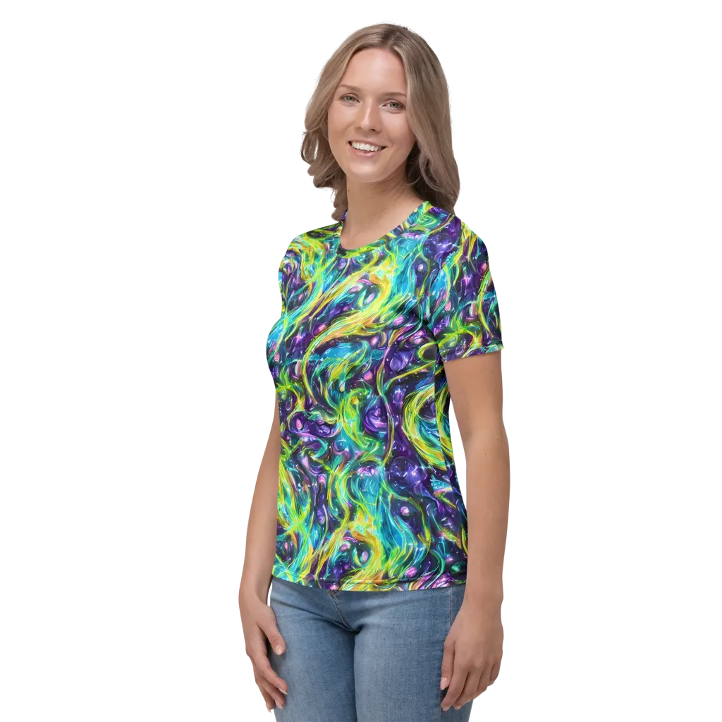 Hypercolor Lagoon on Women's Crew Neck T-Shirt — Left