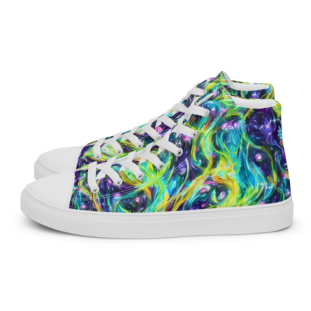 Hypercolor Lagoon on Women's High Top Canvas Shoes — Left