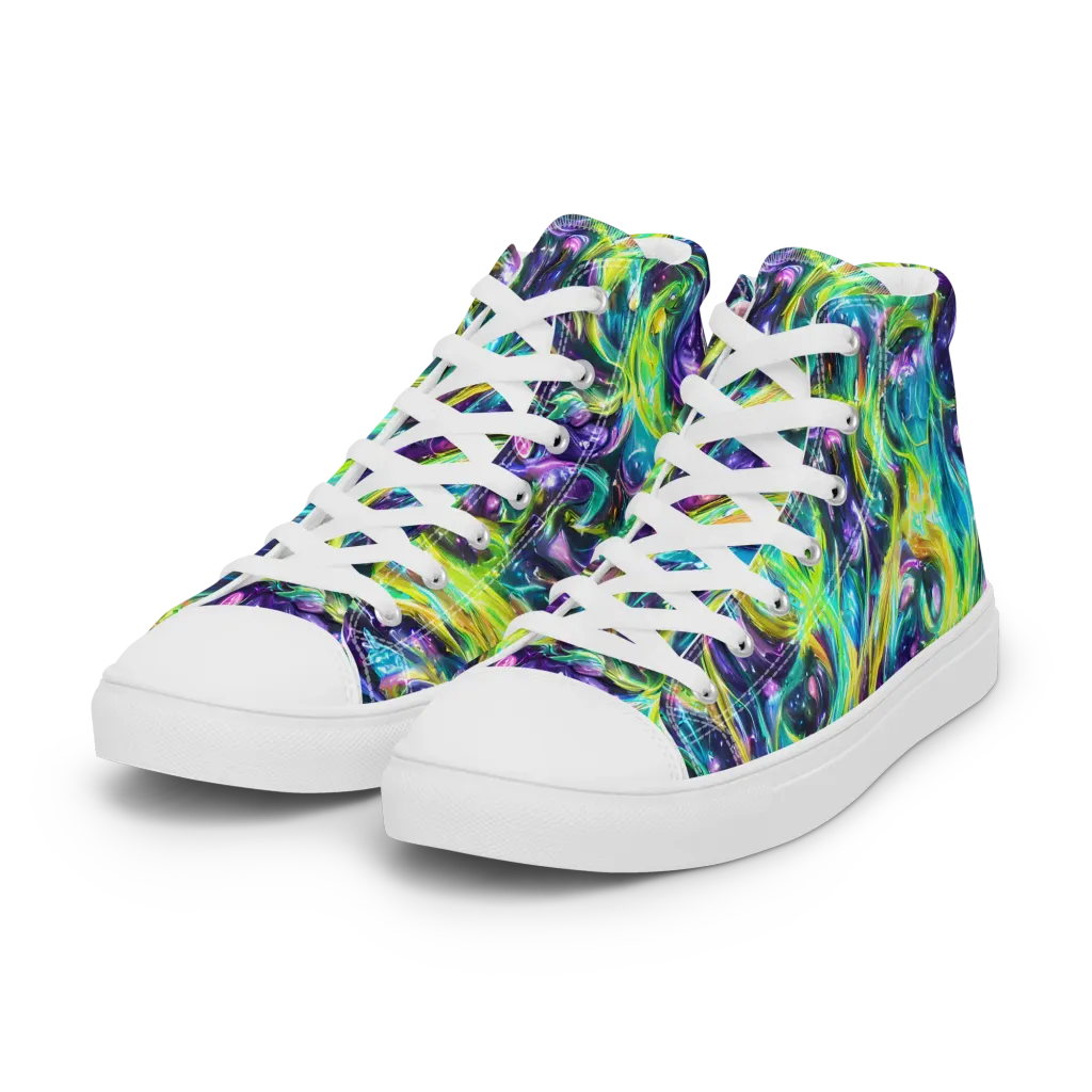 Hypercolor Lagoon on Women's High Top Canvas Shoes — Left Front